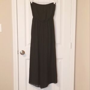 Shasa strapless solid black sheer jumpsuit size 14
